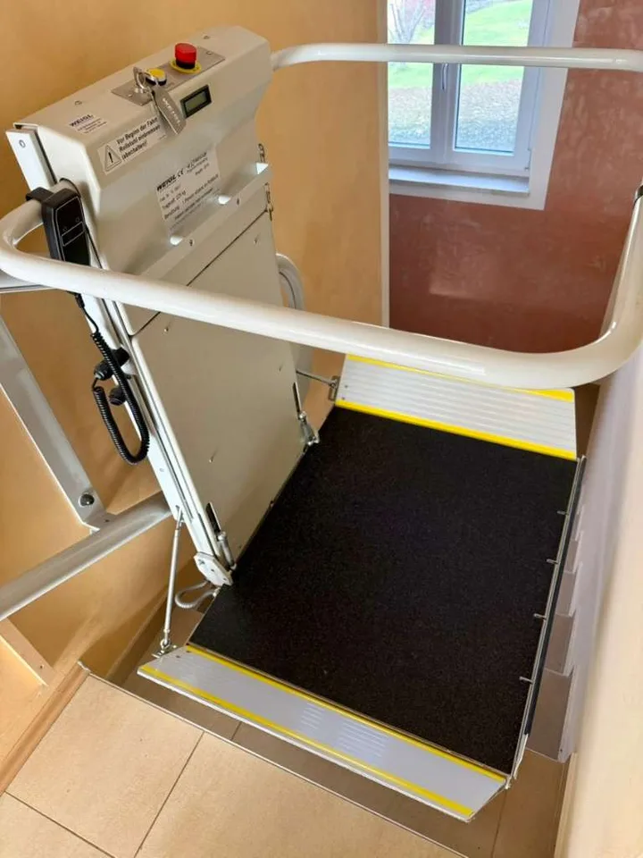 Platform Lift stairlift installation in Pearland, TX — Pearland — vertical platform lift for a wheelchair-using veteran, HISA-funded — photo 1