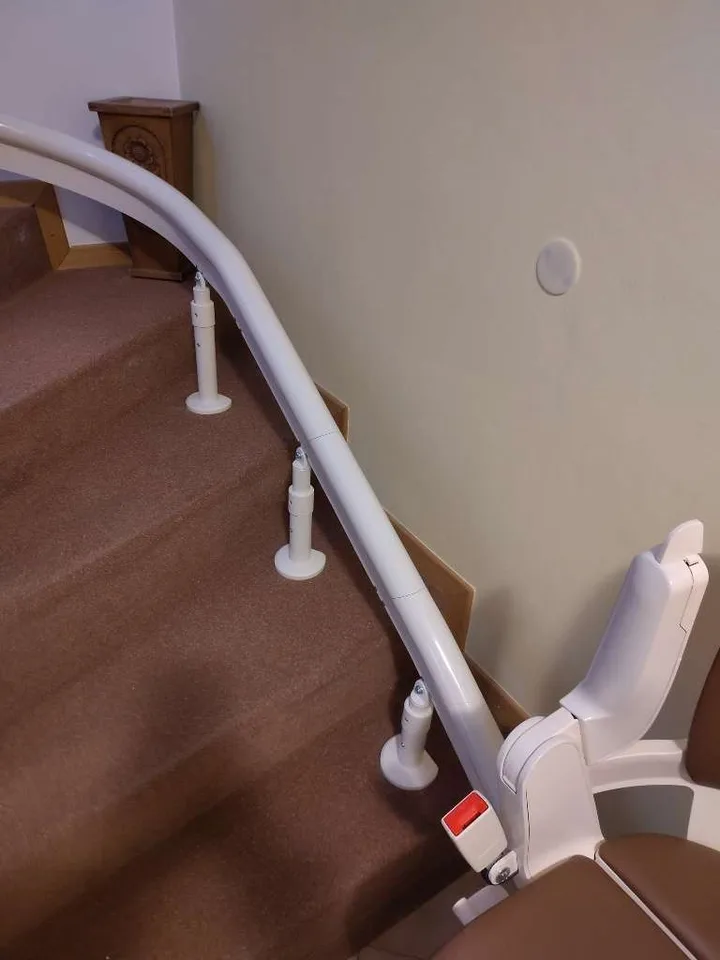 Straight stairlift installation in Sugar Land, TX — Sugar Land colonial — HOA-approved curved rail with Chapter 202 packet — photo 3